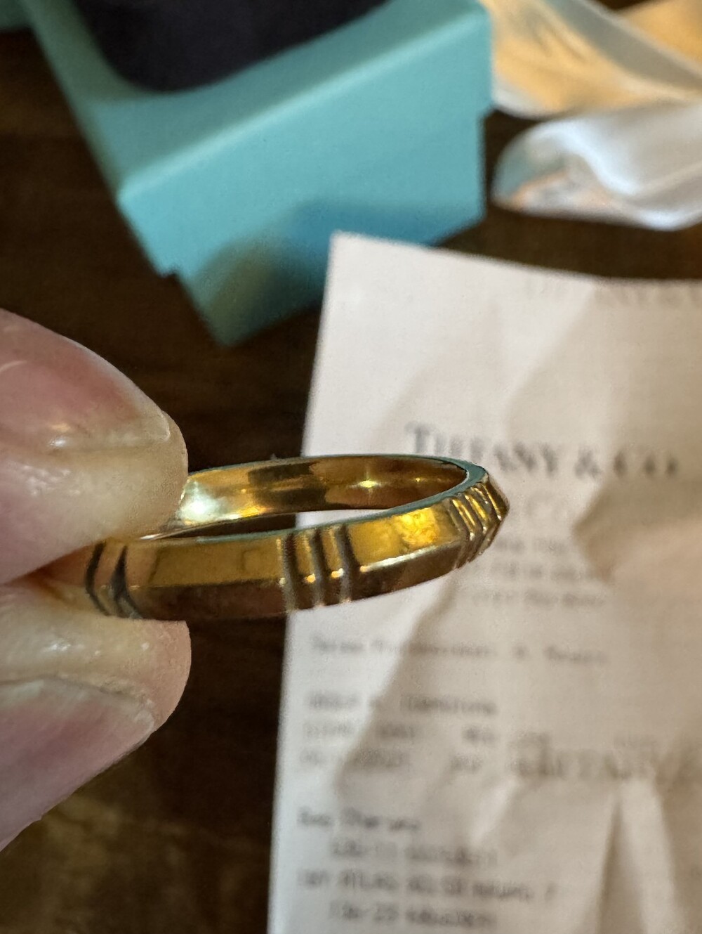 Tiffany Atlas X Closed Narrow Ring Size 8